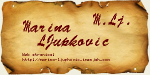 Marina LJupković vizit kartica